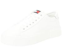 Tommy Jeans Baskets Semelle Compensée Femme Chaussures, Blanc (Ecru), 36