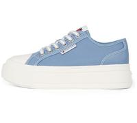 Tommy Jeans Baskets Semelle Compensée Femme Foxing Basses, Bleu (Clear Water), 41
