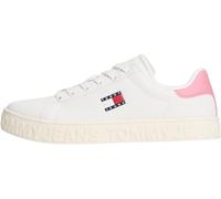 Tommy Jeans Baskets Semelle Compensée Femme Logo Basses, Blanc (Ecru/Mystic Pink), 38