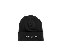 Tommy Jeans Bonnet Homme Linear Logo Beanie Coton Biologique, Noir (Black), Taille Unique