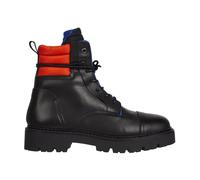 Tommy Jeans - Bottes en Cuir Noir à Lacets - Homme - Chaussures - Noir - Taille: 43 EU