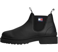 Tommy Jeans Bottes Low Boot Homme Chelsea en Cuir, Noir (Black), 42