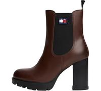 Tommy Jeans Bottes Mid Boot Femme Leather à Talon, Marron (Dark Mocha), 41