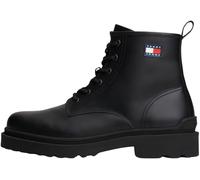 Tommy Jeans Bottes Mid Boot Homme Lace Up Rubberized en Cuir, Noir (Black), 42