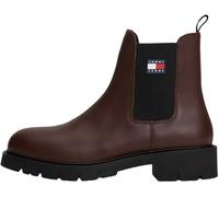 Tommy Jeans Bottines Chelsea Femme en Cuir, Marron (Dark Mocha), 38