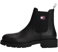 Tommy Jeans Bottines Chelsea Femme en Cuir, Noir (Black), 37