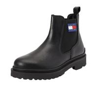 Tommy Jeans Bottines Chelsea Homme Leather Boot avec Logo, Noir (Black), 46