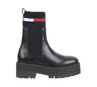 Tommy Jeans - Bottines Chelsea Sock Flatform Noires - Femme - Chaussures - Noir - Taille: 39 EU