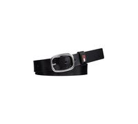 Tommy Jeans Ceinture Femme Oval Cuir, Noir (Black), 75 cm