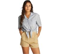 Tommy Jeans Chemise Femme Linen Courte, Multicolore (Colorado Blue/Stripe), M