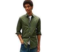Tommy Jeans Chemise Homme Original Stretch Manches Longues, Vert (Pewter Green), XL