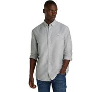 Tommy Jeans Chemise Homme Oxford Shirt Regular Fit, Gris (Silver Grey Htr), S