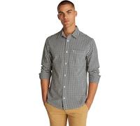 Tommy Jeans Chemise Homme Poplin Check Manches Longues, Noir (Black), XS