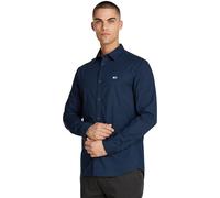 Tommy Jeans Chemise Homme Poplin Shirt Manches Longues, Bleu (Dark Night Navy), S