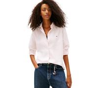 Tommy Jeans Chemise Oxford TJW REG DW0DW19890 L/S pour Femme, Rose (Rose Clair/Rayure), L, Rose (Rose Clair/rayé), L