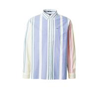 Tommy Jeans Chemise 'Relaxed Fit Stripe Button-down' bleu clair / jaune clair / rose clair / blanc, Taille S