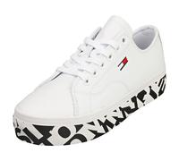 Tommy Jeans Cupsole Print Logo Femme Baskets Mode Blanc Noir - 41