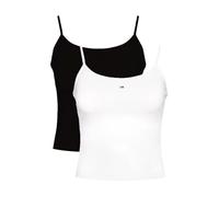 Tommy Jeans Débardeurs Lot de 2 Femme Essential Strap Top Stretch, Multicolore (Ecru/Black), XS