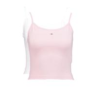 Tommy Jeans Débardeurs Lot de 2 Femme Essential Strap Top Stretch, Multicolore (Ecru/Precious Pink), XL