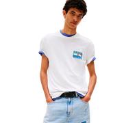 Tommy Jeans Dna Flag Play Regular Fit Short Sleeve T-shirt Blanc S Homme