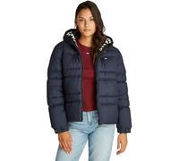 Tommy Jeans Doudoune Femme Quilt Rouch Tape Jacket avec Capuche, Bleu (Dark Night Navy), M