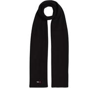 Tommy Jeans Écharpe Femme Elongated Flag Scarf en Coton, Noir (Black), Taille Unique
