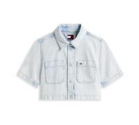 Tommy Jeans, Femme, Blouses et Chemises, Bleu, Taille: 40 FR Chemise à manches courtes coupée