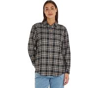 Tommy Jeans Femme Chemise Check Overshirt Manches Longues, Multicolore (Black Check), L