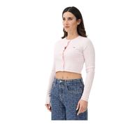 Tommy Jeans, Femme, Pulls, Rose, Taille: 36 FR Short Cardigan