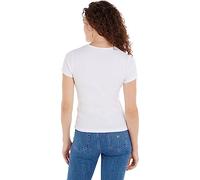 Tommy Jeans Femme T-Shirt Manches Courtes Essential Rib Col Ras-du-Cou, Blanc (White), M