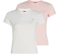 Tommy Jeans Femme Tjw 2pack C-Neck Tee Dw0dw21366 T-Shirt S/S, Multi (Ecru/Precious Pink), XS EU