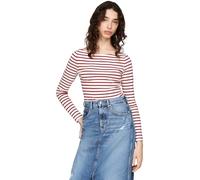 Tommy Jeans Femme TJW BRETON STRIPE LS DW0DW19817, Red (Regatta Red / Multi), L