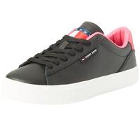 Tommy Jeans Femme TJW Cupsole Sneaker ESS EN0EN02508 Baskets à Semelle, Noir (Black/Pink Alert), 38 EU