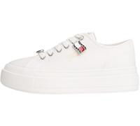 Tommy Jeans Femme Tjw Flatform Sneaker Charms En0en02959 Bas, White (Ecru), 35 EU