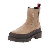 Tommy Jeans Femme TJW Foxing Chelsea Suede (EN0EN02631 Bottes mi-Hautes, Gris (Porcini Taupe), 36 EU
