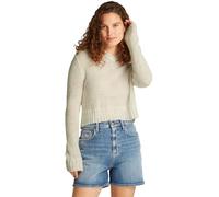 Tommy Jeans Femme Tjw Open Knit V-Neck Sweater Dw0dw20258 Pull-Over, White (Ancient White), S EU