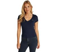 Tommy Jeans Femme Tjw Slim V-Neck Tee Dw0dw20458 T-Shirt S/S, Blue (Dark Night Navy), S EU