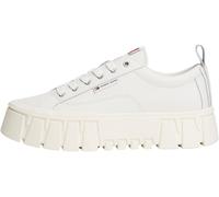Tommy Jeans Femme Tjw Vulc Flatform Leather En0En03008 Bas, White (Ecru), 38 EU