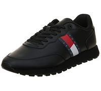 Tommy Jeans Homme Baskets de Running Leather Runner Chaussures de Sport, Noir (Triple Black), 46 EU