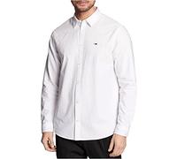 Tommy Jeans Homme Chemise Classic Oxford Shirt Manches Longues, Blanc (White), XS
