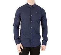 Tommy Jeans Homme Tjm Original Stretch Shirt Dm0dm04405 Chemises À Manches Longues Hauts Tissés, Bleu (Black Iris), L EU