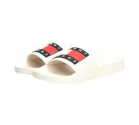 Tommy Jeans Homme Claquettes Pool Slide Sandales de Bain, Blanc (Ecru), 41