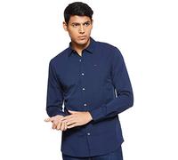 Tommy Jeans Homme Tjm Original Stretch Shirt Dm0dm04405 Chemises À Manches Longues Hauts Tissés, Bleu (Black Iris), S EU