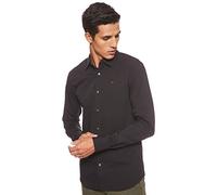 Tommy Jeans Homme Tjm Original Stretch Shirt Dm0dm04405 Chemises À Manches Longues Hauts Tissés, Noir Tommy, XXL EU