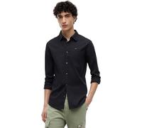 Tommy Jeans Homme Tjm Original Stretch Shirt Dm0dm04405 Chemises À Manches Longues Hauts Tissés, Noir Tommy, S EU