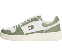 Tommy Jeans Homme TJM Retro Basket Em0Em01610 Bas, White (Ecru/Aruba Green), 45 EU