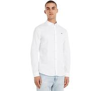 Tommy Jeans Slim Stretch Oxford Long Sleeve Shirt Blanc L Homme
