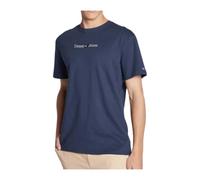 Tommy Jeans, Homme, Tops, Bleu, Taille: 2XL T-shirt Bleu Linéaire Classique en Coton