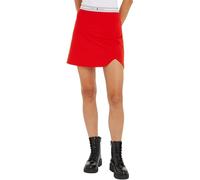Tommy Jeans Jupe Femme Logo Taping Mini Skirt Mini-Jupe, Rouge (Deep Crimson), L