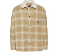 Tommy Jeans Men's Check Teddy Overshirt Tan Relic 2XL Male